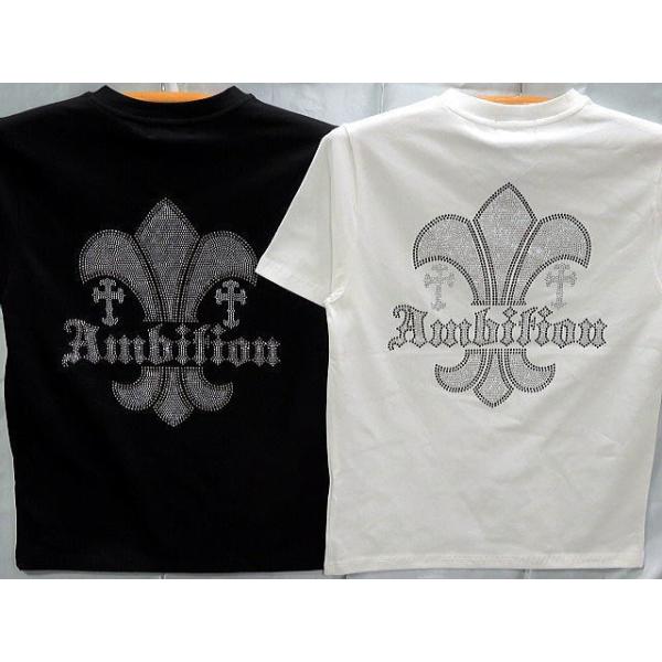 Be Ambition 半袖Tシャツ 百合＆ロゴラインストーン ビーアンビション