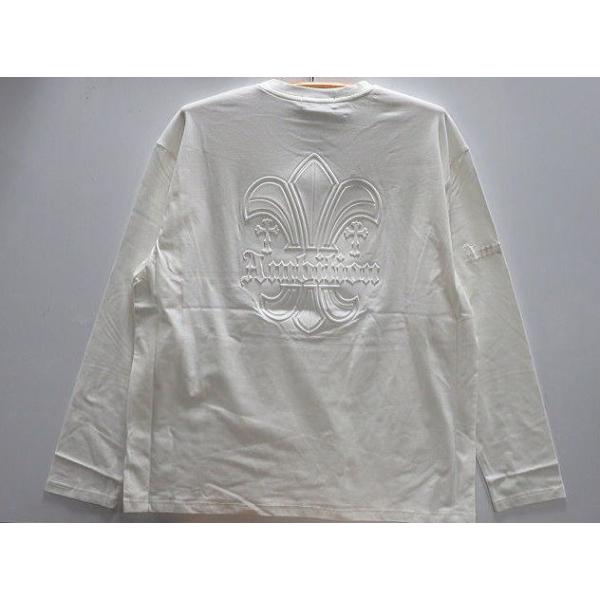 大きいサイズ BE AMBITION 百合＆ロゴ エンボス加工 長袖Tシャツ ビー