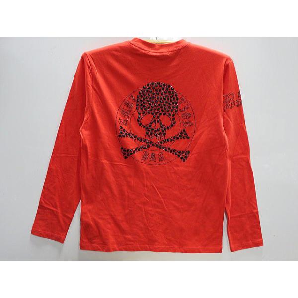 BE AMBITION スカル＆ロゴストーン 長袖Tシャツ ビーアンビション