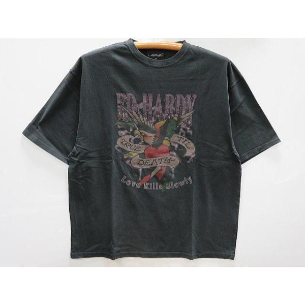 Ed Hardy（エド・ハーディー） ピグメント加工半袖Tシャツ イーグル