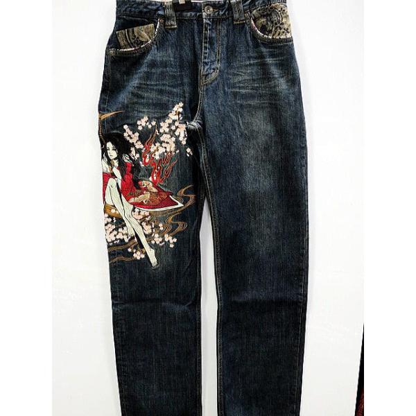 抜刀娘　RYKER REVOLUTION 刺繍デニムパンツ 抜刀娘 妃那 3連ポケット デニムパンツ 絡繰魂 : takafuku1915 - 通販