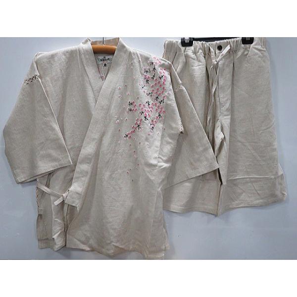 絡繰魂　桜吹雪刺繍甚平　和柄甚平　カラクリ魂 takafuku1915_ka-242082-kin