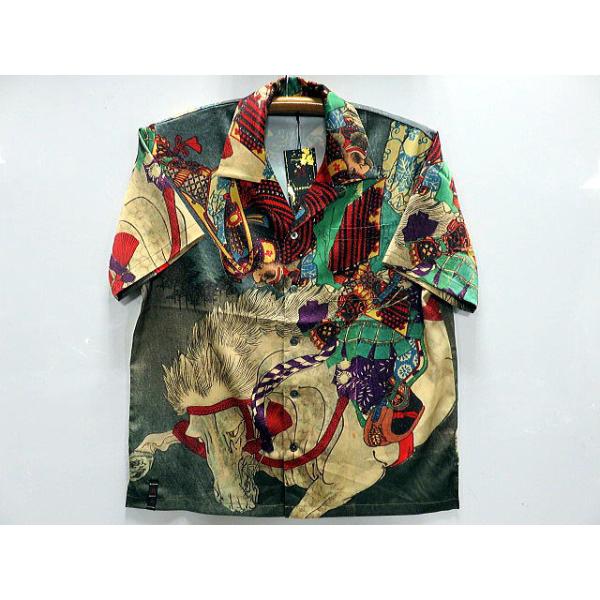 絡繰魂 戦国  浮世絵　半袖オープンシャツ　豊臣秀吉　昇華転写プリント　カラクリ魂 絡繰魂 戦国 浮世絵 半袖オープンシャツ 豊臣秀吉 昇華転写プリント