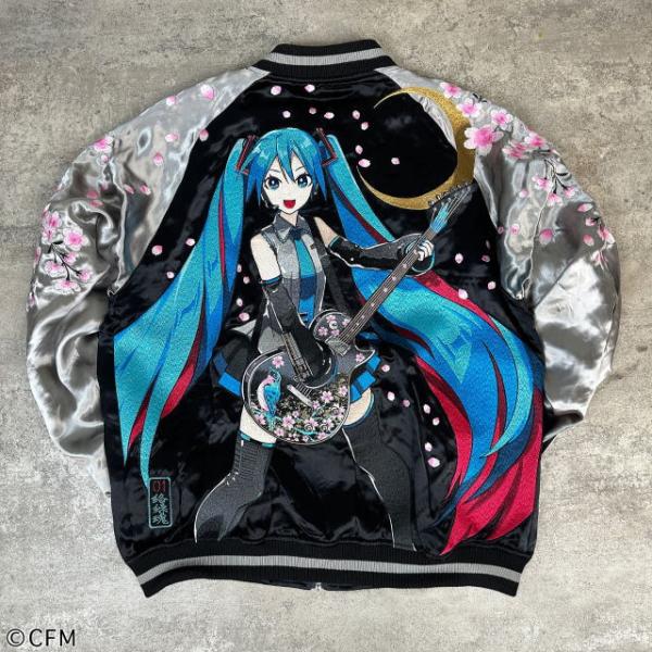 初音ミク×絡繰魂 COLLABORATION　桜満開リバーシブルスカジャン HATSUNE MIKU 初音ミク×絡繰魂 COLLABORATION 桜満開リバーシブルスカジャン HATSUNE