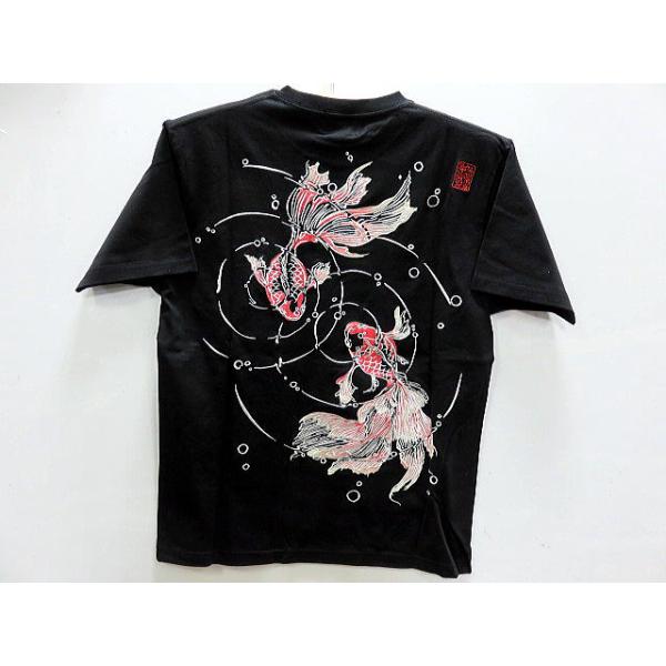 絡繰魂 半袖Tシャツ 潤い金魚刺繍 カラクリ魂 : takafuku1915 - 通販