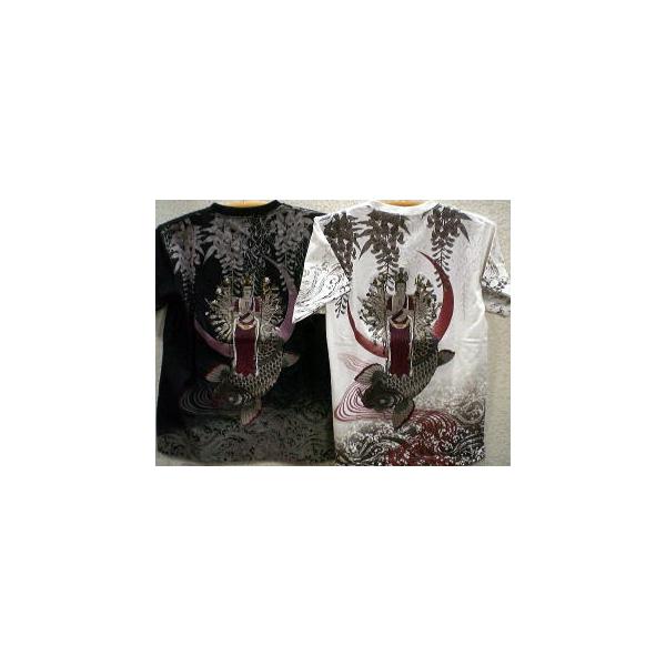 華鳥風月 和柄 半袖Tシャツ 千手観音・鯉刺繍 : takafuku1915 - 通販