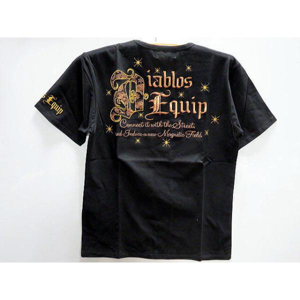 DIABLOS -ディアブロス- 半袖Tシャツ ペイズリーロゴ ラメ糸刺繍