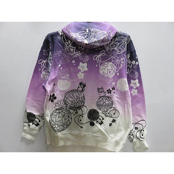 錦　和柄 パーカー 鞠と猫　段染め　NISHIKI 錦 和柄 パーカー 鞠と猫 段染め NISHIKI : takafuku1915 - 通販