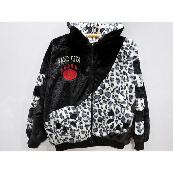 ✨美品✨ パンディエスタ 湾曲 ストライプ 切替　フェイクファー　パーカー M 湾曲ストライプ切替フェイクファーパーカー PANDIESTA JAPAN