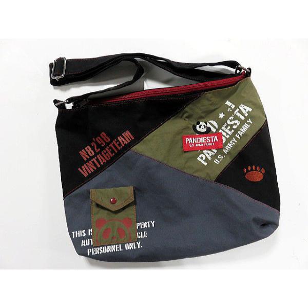 PANDIESTA JAPAN　熊猫謹製 ミリタリー切替ショルダーバッグ　パンディエスタ PANDIESTA JAPAN 熊猫謹製 ミリタリー切替ショルダーバッグ パンディ
