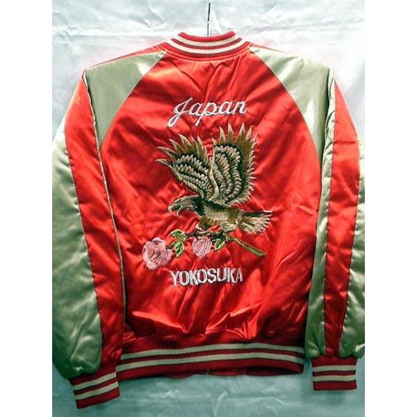 スカジャン 鷹に薔薇 日本製本格刺繍のスカジャン : takafuku1915