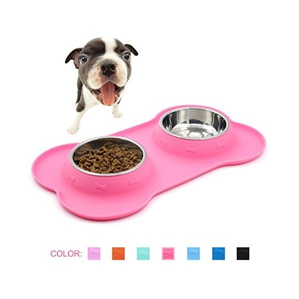 Superdesign 犬猫向けのステンレススチールボウル ダブルボウルが骨形状のシリカゲル製の台に置かれる Jal Hi Bridgeストア 通販 Yahoo ショッピング