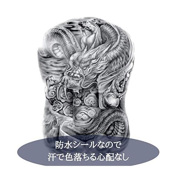 Island Chief タトゥーシール 刺青シール 入れ墨 背中 大判 雲竜 滝登り鯉 2種セット Fakfakkab Go Id
