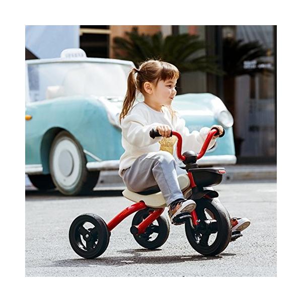 三輪車 自転車 折りたたみ 自転車車体 子供用 U型ハンドル 折りたたみ三輪車 U型ハンドル 組立なし オシャレ レッド