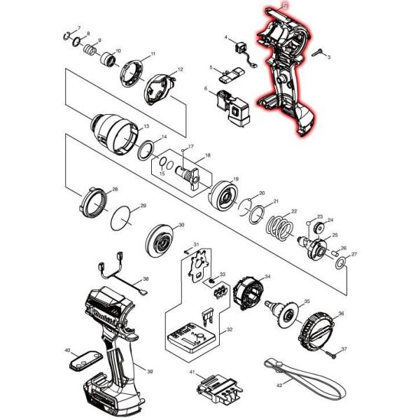 マキタ（makita） 部品 ハウジングセット品（オーセンティックレッド