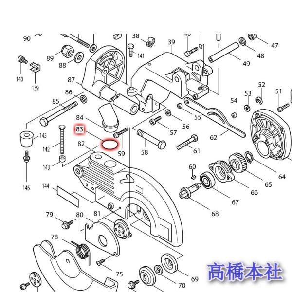 赤枠の部品になります。マキタ Oリング 213460-9 LS1011用部品