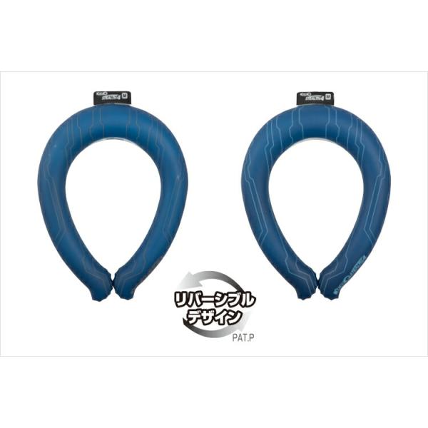 山真製鋸(YAMASHIN) アイスジー ステルス4【Lサイズ】ICGS4-BUC-L ブルー リバーシブル (首回り41cm) 首元極太冷感UP 長時間タイプ 首元冷却 暑さ対策 熱中症対