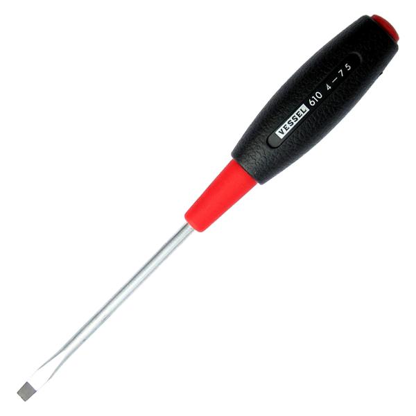 他サイト： ベッセル(VESSEL) クッショングリップドライバー 細軸タイプ No.610(-4×75)　4907587077127の商品画像