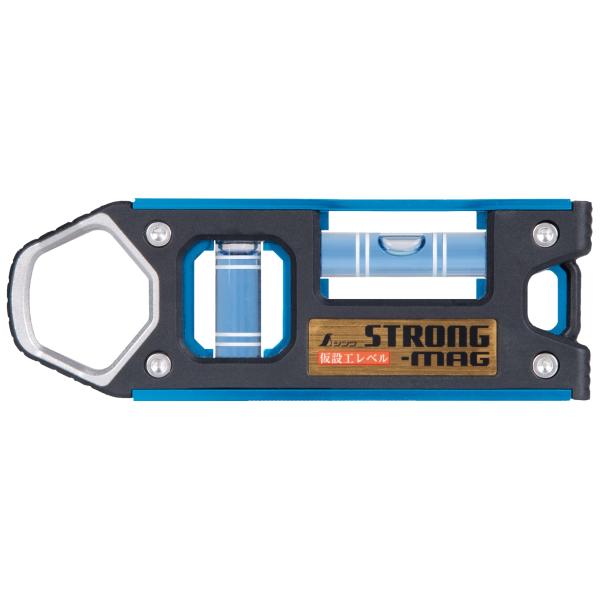 シンワ測定 仮設工レベル STRONG-MAG 100mm ブルー マグネット付 73476