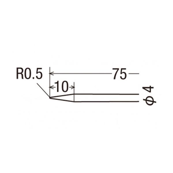 太洋電気産業 goot 替こて先 φ4×75mm 封紙 T-48B
