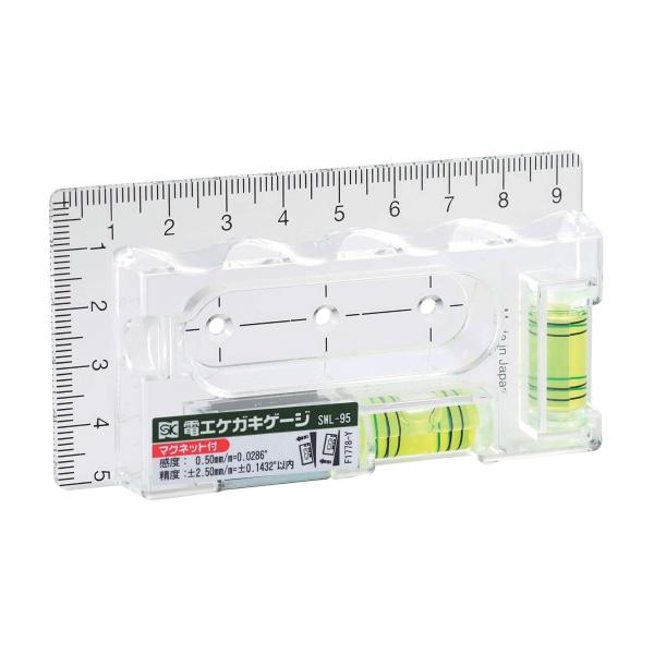 他サイト： SK 電工ケガキゲージ マグネット付 SWL-95 埋込式スイッチボックスやコンセント取付時、窓あけ用のケガキ作業や水平に 新潟精機の商品画像