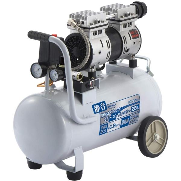 ✨アースマン　中古　ACP-25SLA　オイルレス 常圧 エアコンプレッサー 25L✨うるま市田場✨ 高儀 EARTH MAN エアーコンプレッサー オイルレス 静音タイプ 25L ACP