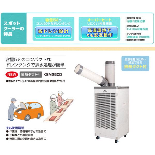 スポットクーラーKSM250D 100V 小型業務用 Amazon.co.jp: 広電 スポットクーラー 業務用 冷風・排熱ダクト
