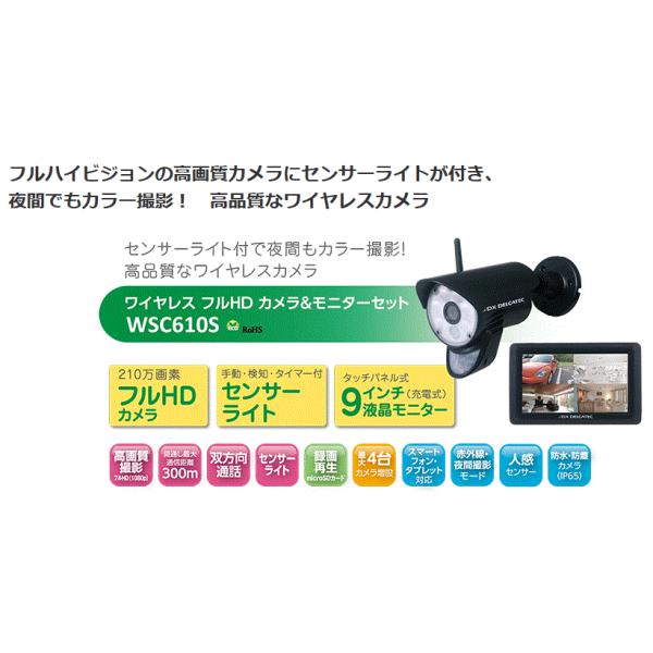 DXデルカテック WSC610S ワイヤレスフルHDカメラ＆モニターセット フル