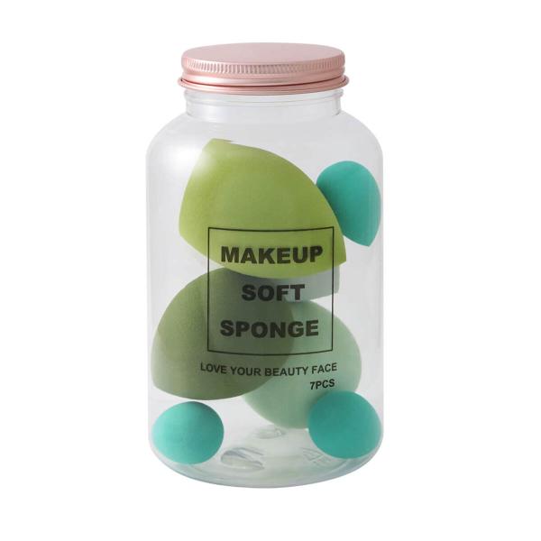 TAKAKO OHASHI メイクスポンジ グリーン しずく型パフ 7個セット 化粧
