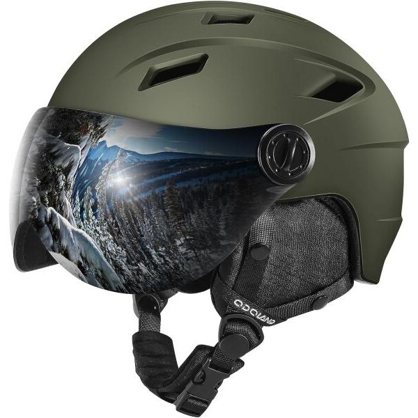Odoland スキーヘルメット バイザースノーボードヘルメット OTGメガネ