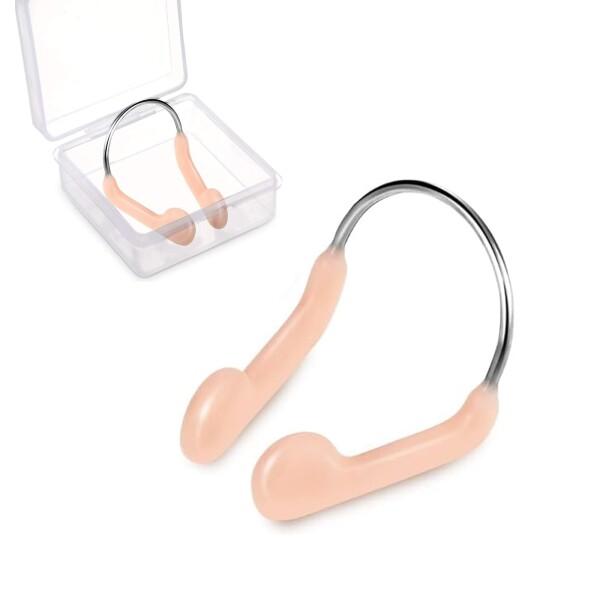 Coolloodaノーズクリップ シリコーン水泳用 鼻栓 スイムアクセサリー 鼻プロテクター トレーニング用 再利用可能 軽量 小型 男女兼用 大人 子供用 シリコーンケース付き商品コード：66079709878【快適な装着】鼻クリップはシ...