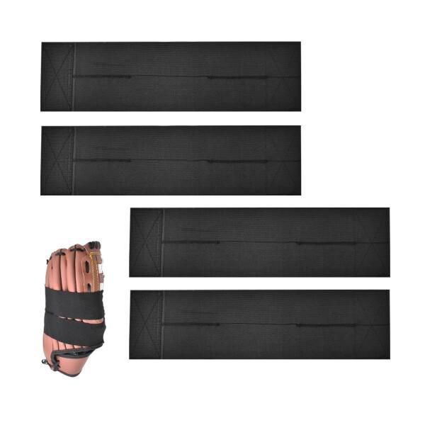 (badbowl) 野球グローブストラップ グローブホルダー 野球 2個入り／4個入り グラブホルダー 高弾性 野球 グローブバンド 耐久性 野球 グラブ保型ベルト 繰り返し使用 グローブ 型付け (B,Black)商品コード：660797...