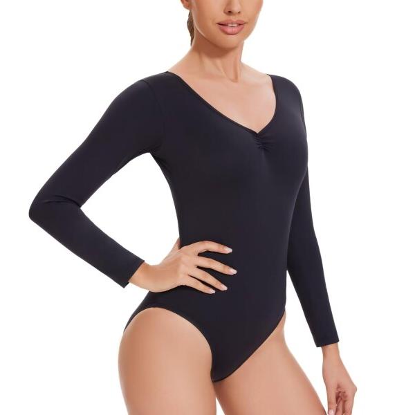 (flexdans) バレエレオタード、レディース長袖ハイストレッチ大人ベーシックダンスバレエレオタード 大人用 バレエ 体操 ヨガ ダンス 9419 Black XS商品コード：66079742886サイズ：XSカラー：ブラック女性用バレ...