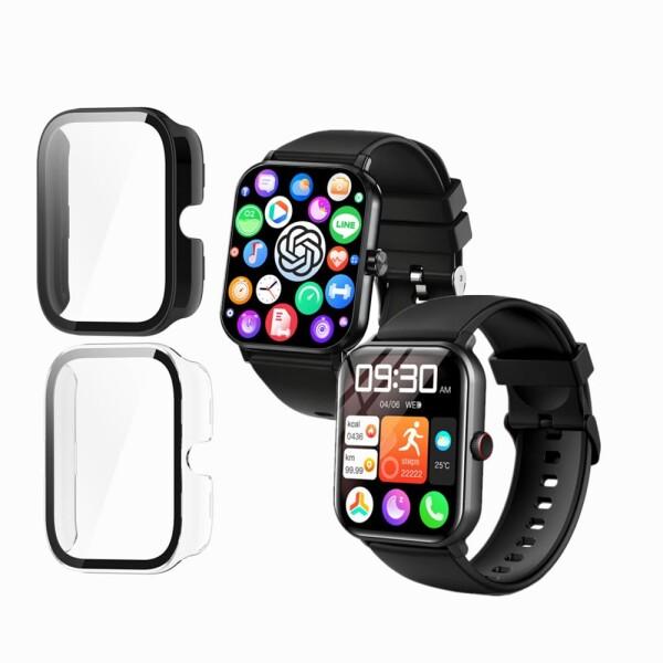 他サイト： MIHENCE 一体型ケース 対応 ?HOIBAI/Segick/Vialove KW105-G01 スマートウォッチ, PC素材と強化ガラの商品画像