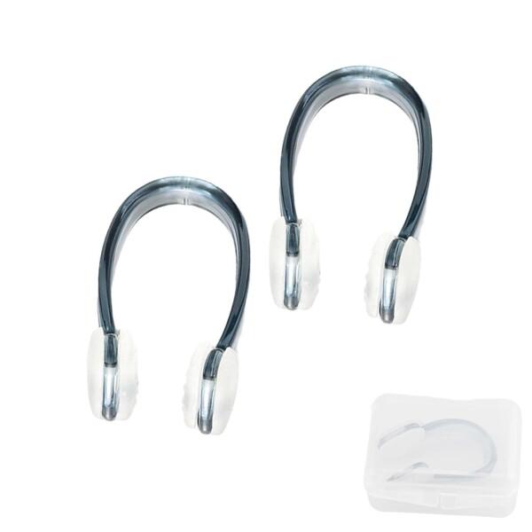 DEVENTORZ 水泳用 ノーズクリップ 2個セット 鼻クリップ 鼻栓 スイム ジム プール アクセサリー 大人 子供兼用 軽量 収納ケース付き (ブラック)商品コード：66079755750型番：53SO0461BKカラー：ブラック【商...