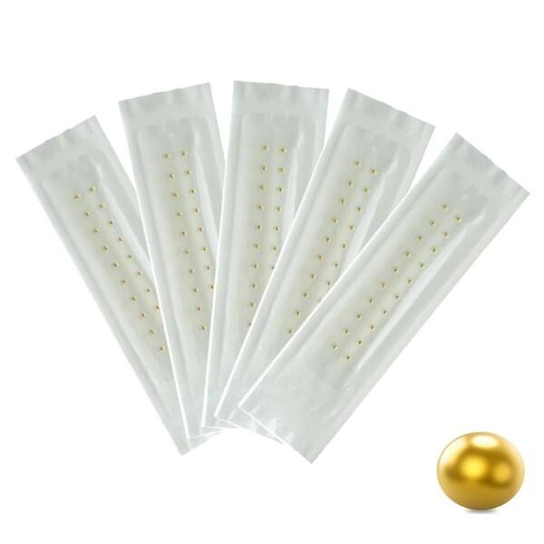 (Kyomoto) 耳つぼシール チタン 透明シール チタン粒 耳つぼシール 透明 耳つぼジュエリー キット 100粒 大量 粒タイプ 金属アレルギー対応 ステンレス製 美顔 美肌 フェイスポインター 代わり (ゴールド)商品コード：660...