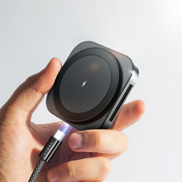 持ち充 LISEN Magsafe充電器 サイズ マグセーフ充電器 2in1 Magnetic Qi認証