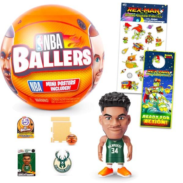 ZURU NBA Ballers バスケットボール選手 ミニフィギュア ミステリーセット - サプライズミニバスケットボールスターフィギュアとステッカーセット | コレクター向けNBAアスリートフィギュア商品コード：66079769108型...
