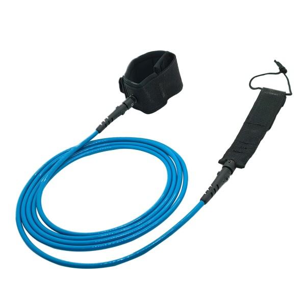 リーシュコード6/7/8/9/10/11/12フィート7 mm、プレミアムサーフボードリーシュ、調節可能な太ももアンクルカフサップアンクルリーシュ、パドルボードサーフボードスーパーリーシュレッグロープ (Blue,6ft)商品コード：660...