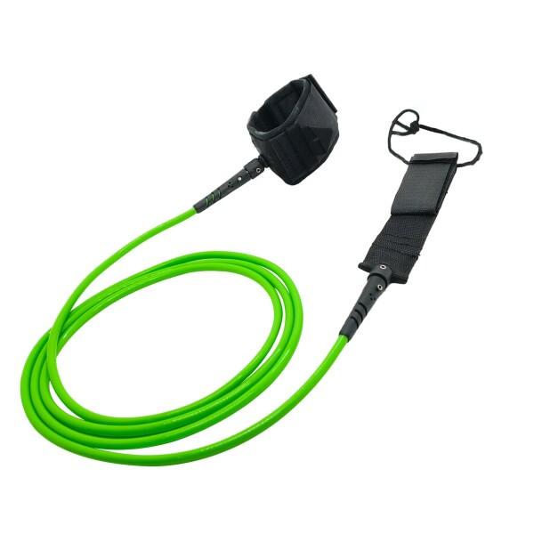 リーシュコード6/7/8/9/10/11/12フィート7 mm、プレミアムサーフボードリーシュ、調節可能な太ももアンクルカフサップアンクルリーシュ、パドルボードサーフボードスーパーリーシュレッグロープ (Green,6ft)商品コード：66...