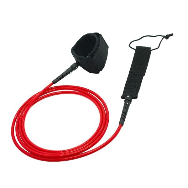 リーシュコード6/7/8/9/10/11/12フィート7 mm、プレミアムサーフボードリーシュ、調節可能な太ももアンクルカフサップアンクルリーシュ、パドルボードサーフボードスーパーリーシュレッグロープ (Red,11ft)商品コード：660...