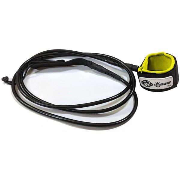 305cm リーシュコード サーフボード ロングボード SUP パドルボード 用 10 foot x 8mm 台風リーシュ saruSURF 足首用 (黒-Yellow)商品コード：66079919164カラー：黒-YellowsaruSU...
