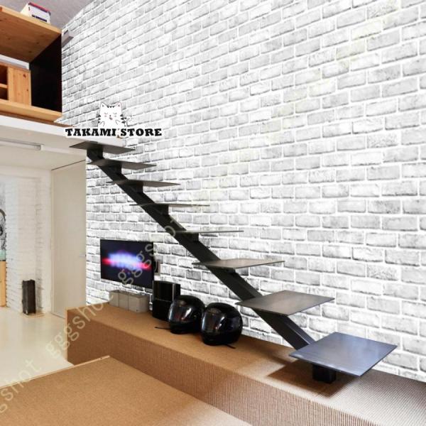 はがせる壁紙シール レンガ 石目調 木目 厚手壁紙シール 防水 防汚 耐油 耐熱 3d壁紙グレー DIY 家具 壁 キッチン 扉 テーブル 店舗 装飾シート補修