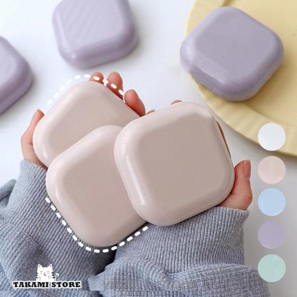 爆買 素材：プラスチック+ガラスカラー：ホワイト/ライトブルー/モスピンク/ラベンダー/ミントグリーンサイズ：約7.5cm×7.5cm×2.5cm重さ：約54g生産国：中国コンタクトレンズボックス 5点セット 外出 アウトドア 旅行 携帯便...