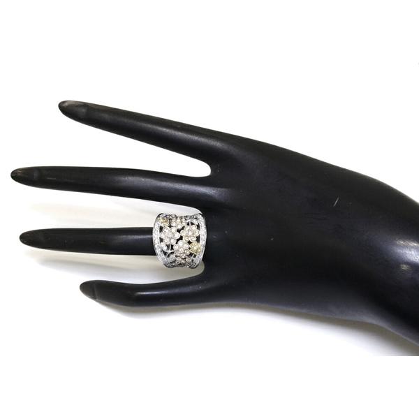花 フラワー たかみ質店 12号 12号 指輪 リング K18wg イエローダイヤ ダイヤ1 73ct 花 店 リング