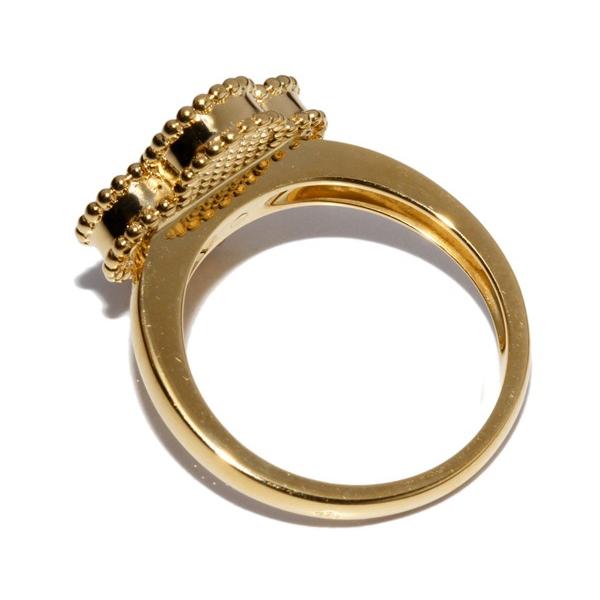 ヴァンクリーフ アーペル 指輪 53 リング 指輪 K18yg Vcara オニキス ダイヤ1p ヴィンテージアルハンブラリング Vcara 53 12 5号 007 たかみ質店 店