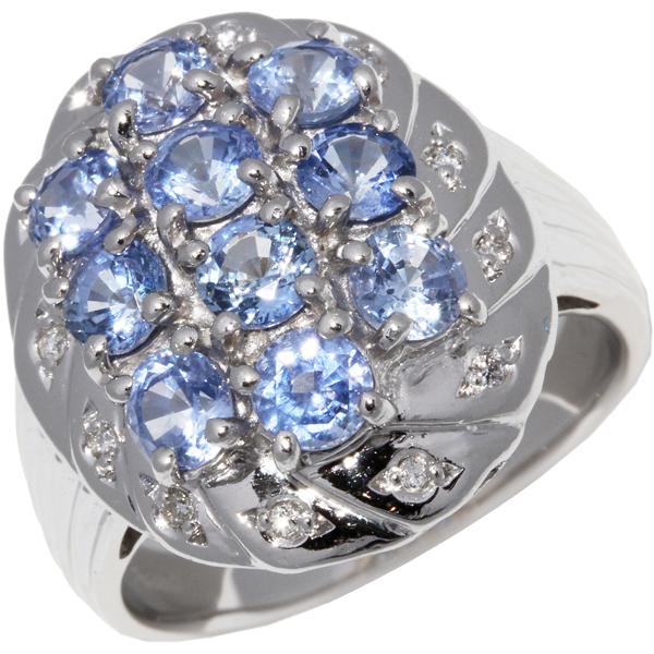 pt850 天然サファイア1ct リング ダイヤモンド 指輪(リング) Pt850 ブルーサファイア2.51ct/ダイヤ0.06ct : たかみ