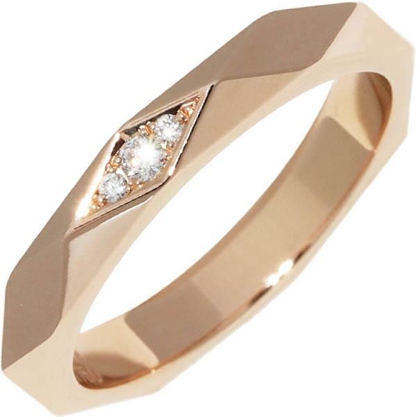 ブシュロン 指輪 K18PG ダイヤ3P(0.02ct) ファセットリング ブシュロン 指輪 K18PG ダイヤ3P(0.02ct) ファセットリング