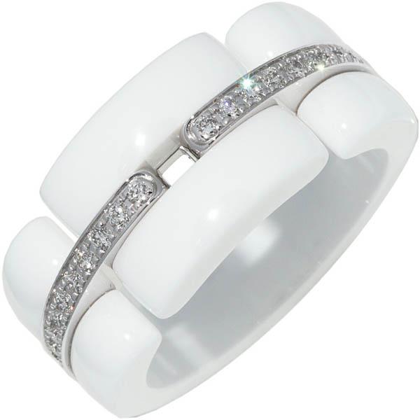 シャネル 指輪 K18WG ホワイトセラミック ダイヤ ウルトラコレクション 
