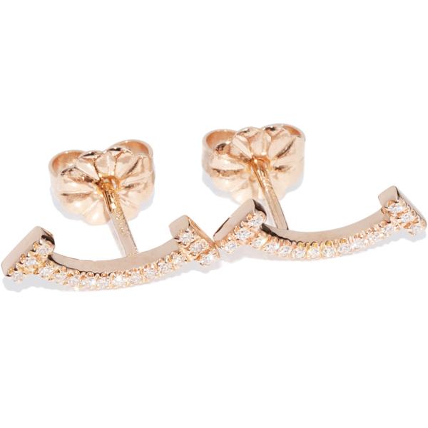 Tiffany & Co. スマイル　ピアス（18PG） ティファニー ピアス K18PG ダイヤ0.06ct Tスマイルピアス : たかみ